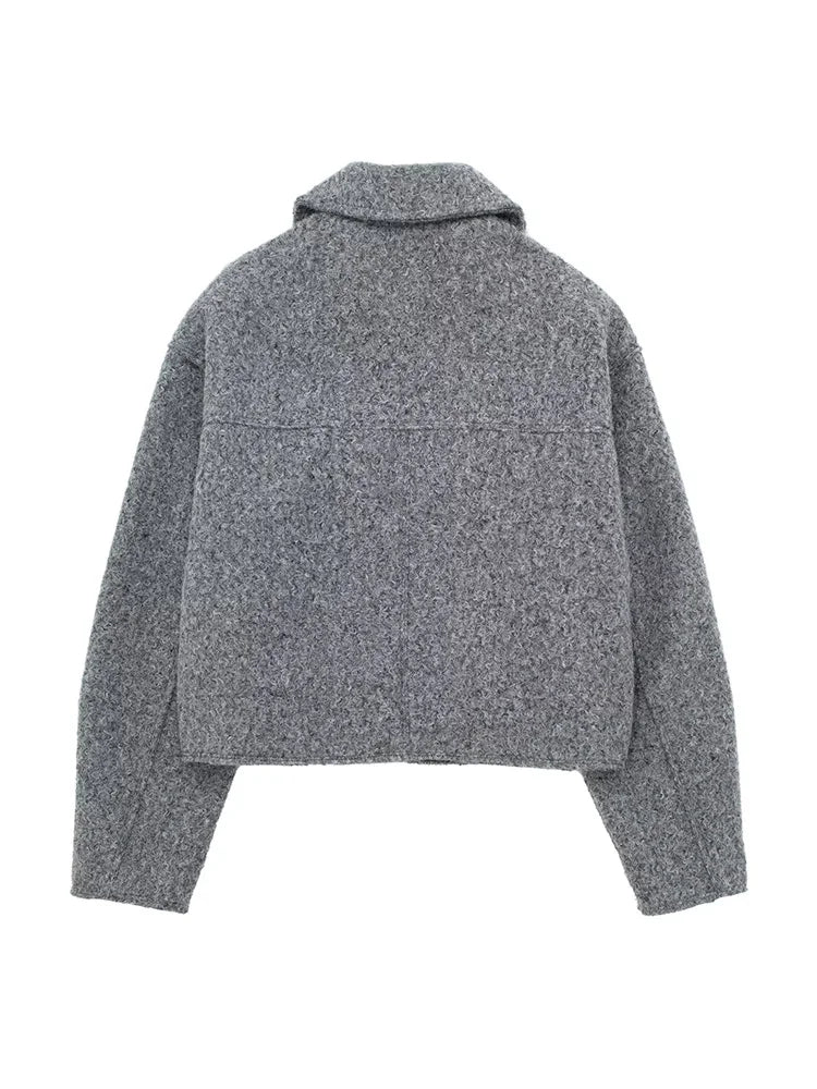 Virginia | Giacca Vintage con Zip e Collo a Revers