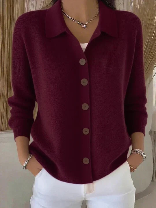 Graziana | Cardigan in Maglia con Collo e Bottoni