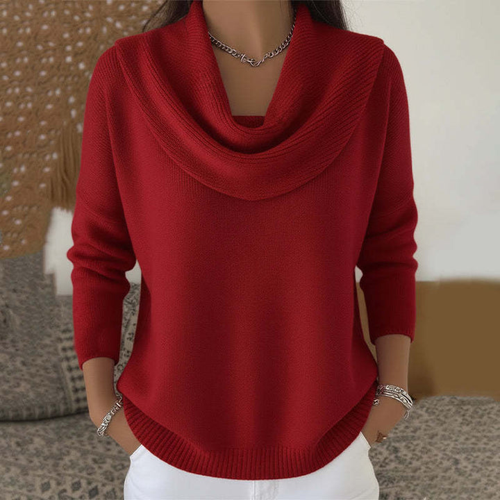 Julia | Maglione con Collo Drappeggiato